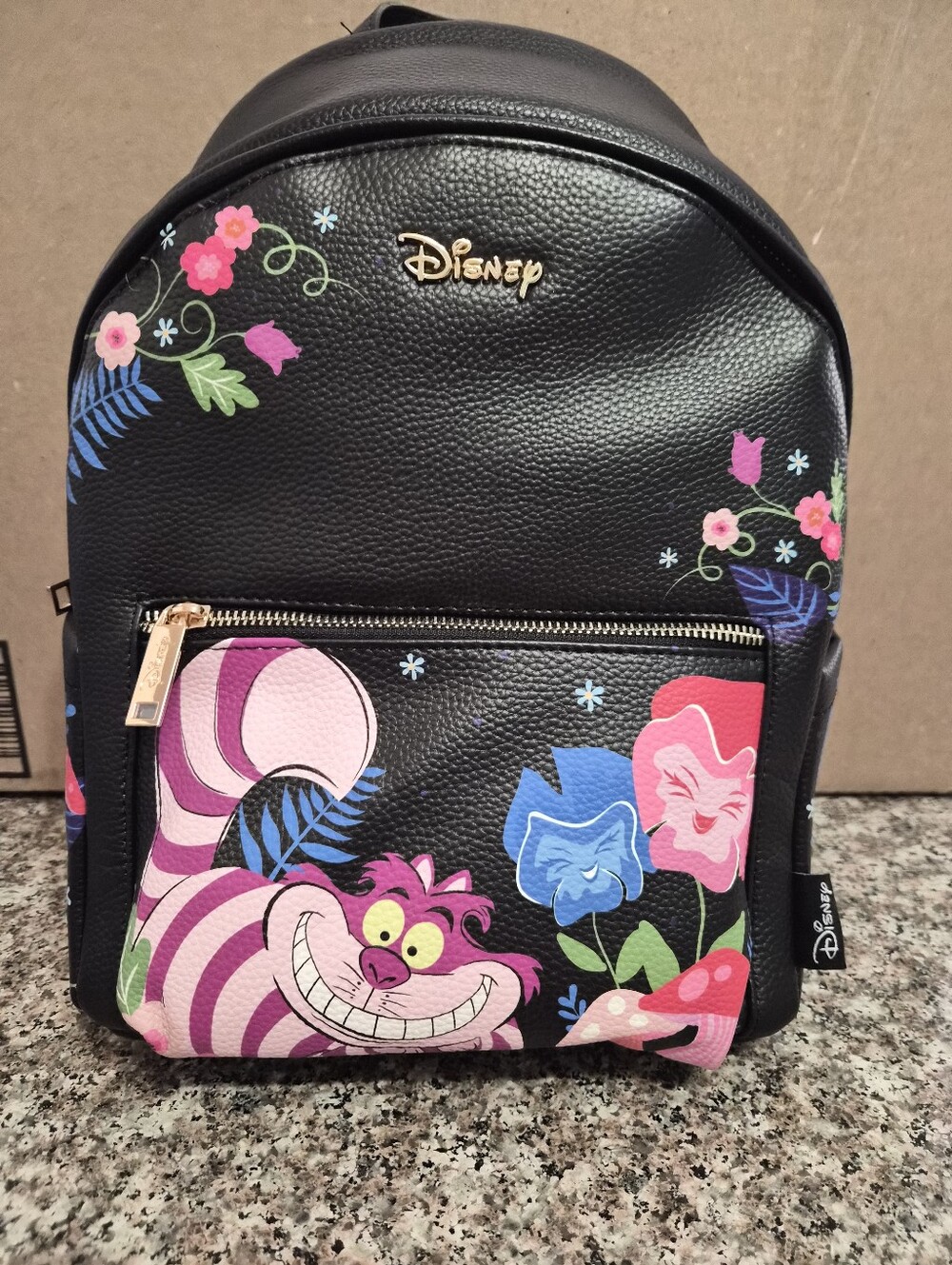 Disney Wonder Pop Black Mini Backpack with Pink & Purple Alice In Wonderland Art